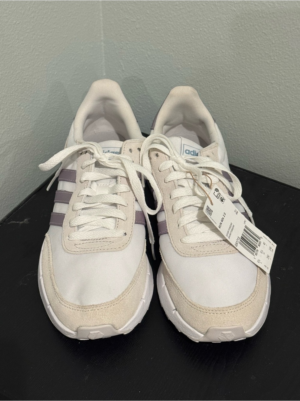 adidas Women's Run 60s 2.0 Sneakers with Light Purple Stripes